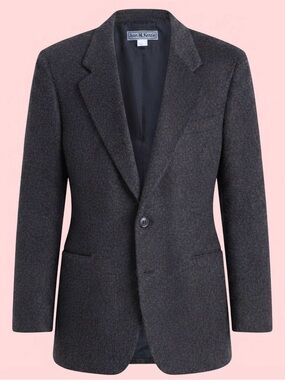 🖤 Vintage 90s Power Blazer Oversized Wool Shoulders Size 14/16 Office Siren